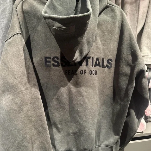 Essentials Black Logo Pullover Hoodie - Picture 3 of 6